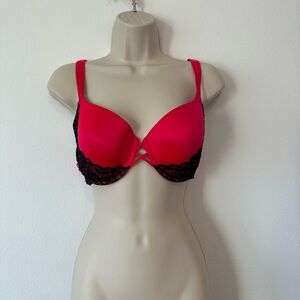 La SENZA Vibrant Red and Black Lace Bra